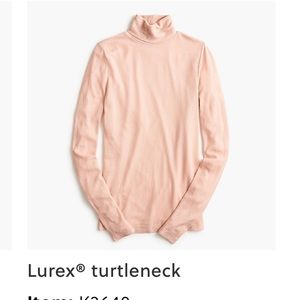 JCrew Lurex Turtleneck Pink.